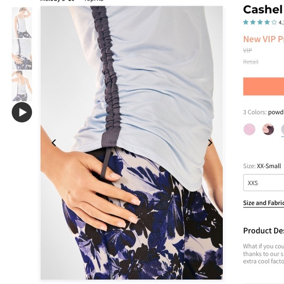 NWT Fabletics cashel side cinch tank - Picture 2 of 7